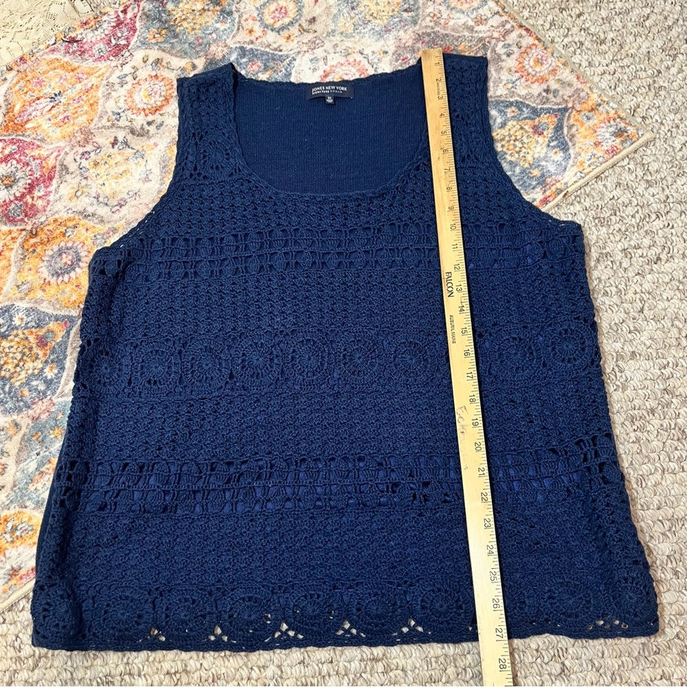Jones New York Navy Crochet Tank Top size 3X - Picture 4 of 7